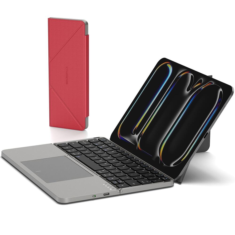 MicroPack Foldable Bluetooth Keyboard with Touchpad for iPad, iPhone & Mac